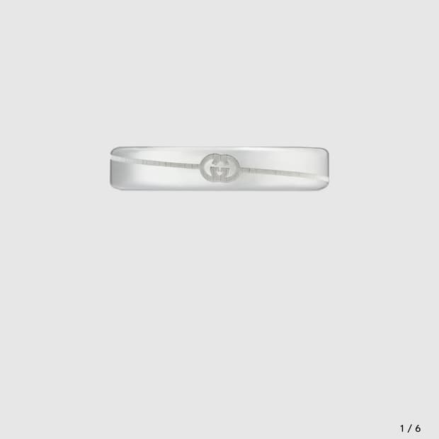 구찌 다이아그널 인터로킹 G 반지 (8호 희귀사이즈)