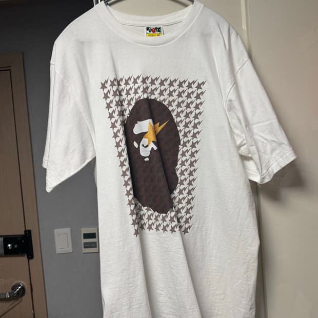 베이프 스타 하운드투스 반팔 화이트 xl