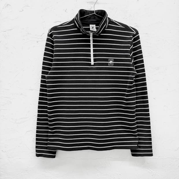 courreges 스트라이프 하프집업 롱슬리브