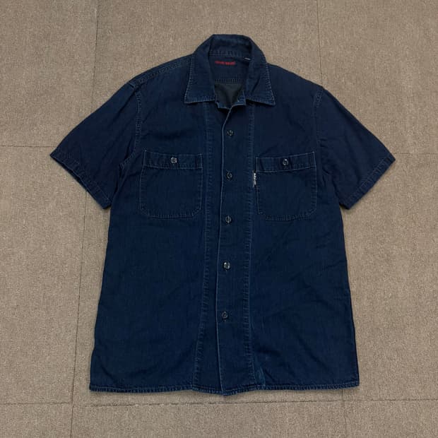 blue blue japan 블루블루 인디고 데님 하프 셔츠 S