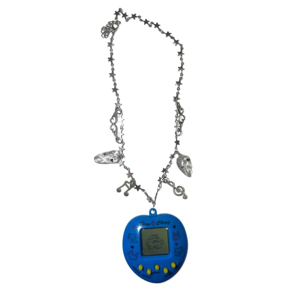 Heart Game Machine Necklace BLUE
