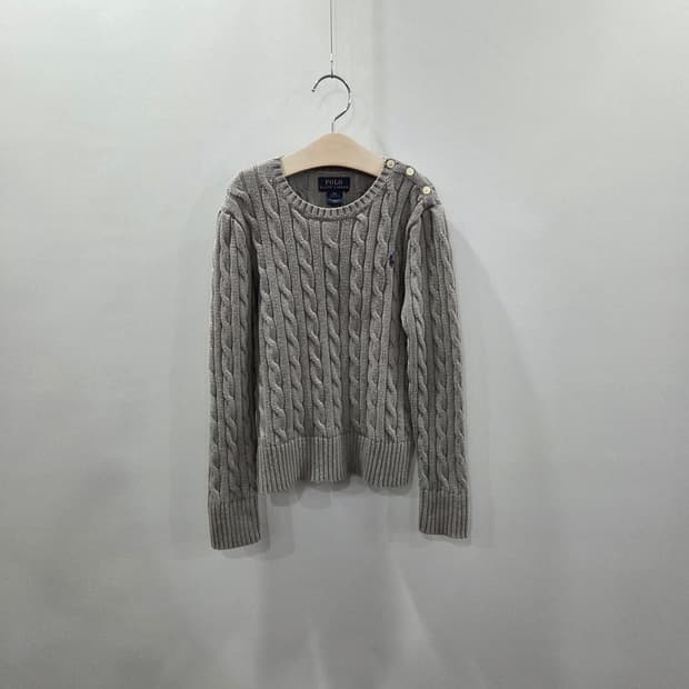 폴로랄프로렌 키즈 케이블 니트 그레이 6X