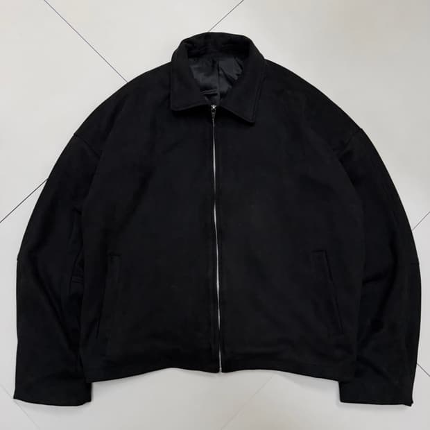 아이러니포르노 스웨이드 미니멀 집업 자켓