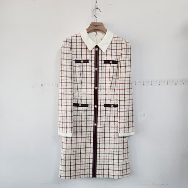 케네스레이디 체크 트위드 원피스