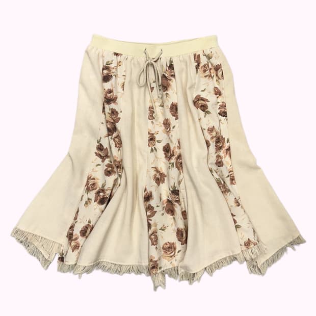 antique rose gored skirt