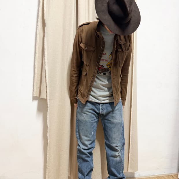TAKEO KIKUCHI 타케오 키쿠치 하이넥 버클 아일렛 필드자켓