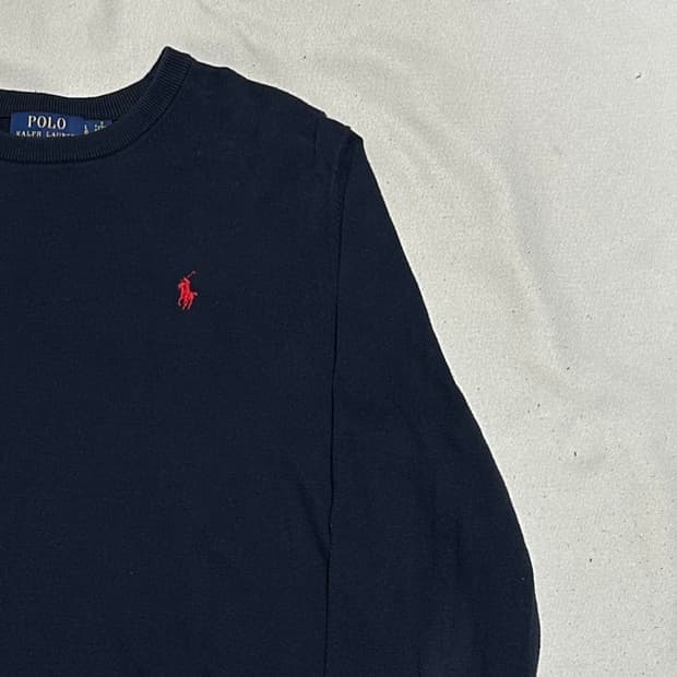 L 폴로랄프로렌 레드 포니 코튼 니트