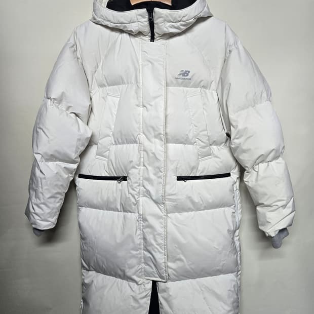 뉴발란스 롱패딩 M (90) 흰색 모자퍼X