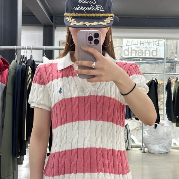 폴로랄프로렌 스트라이프 케이블 PK 반팔니트 