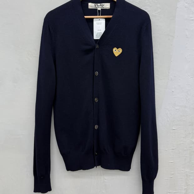 꼼데가르송 골드 와펜 울 니트 가디건