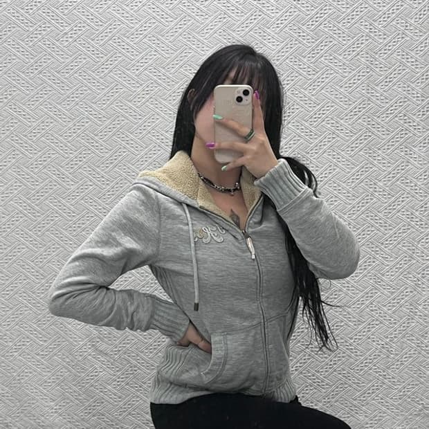 타미힐피거 빈티지 폭닥 슬림 양털 후드 집업 M C07204