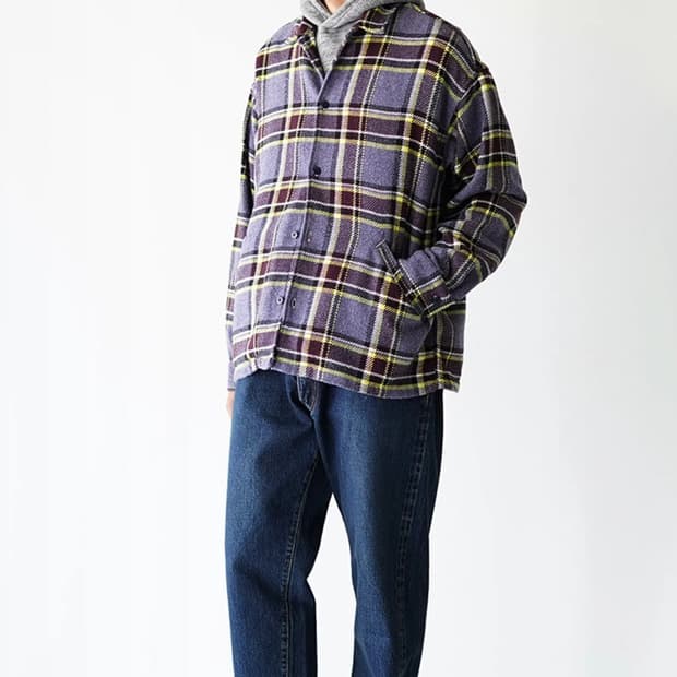 레미릴리프 재즈 체크 와이드 셔츠 XL