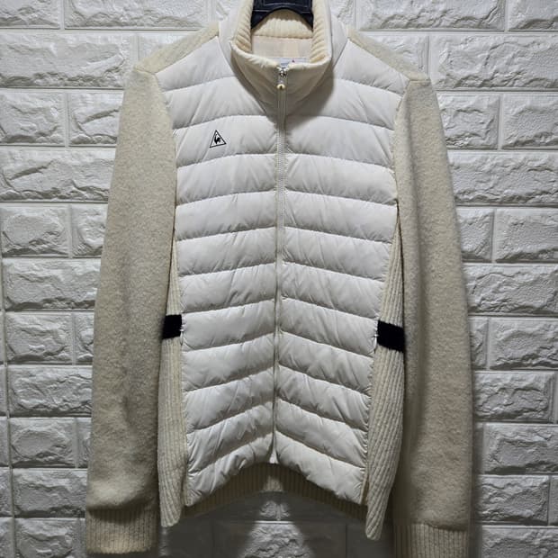 르꼬끄 골프 덕다운 패딩배색 방풍 집업니트 85~90