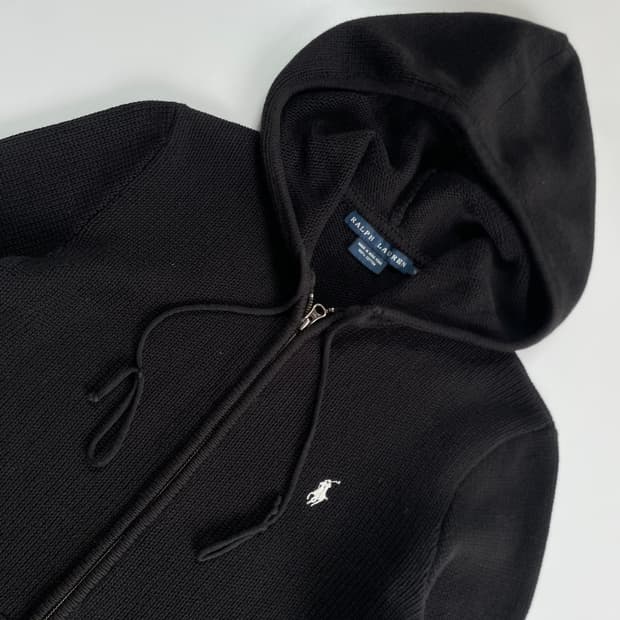 Polo 폴로 랄프로렌 우먼스 블랙 니트 후드집업