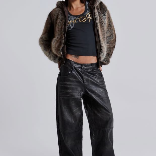 제이디드 런던 비건 레더 팬츠