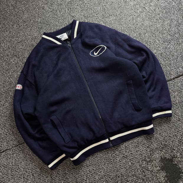 90s 나이키 빅로고 올드스쿨 바시티 자켓 3189