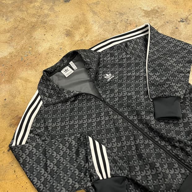 아디다스 블랙 그레이 파이어버드 패턴 져지 