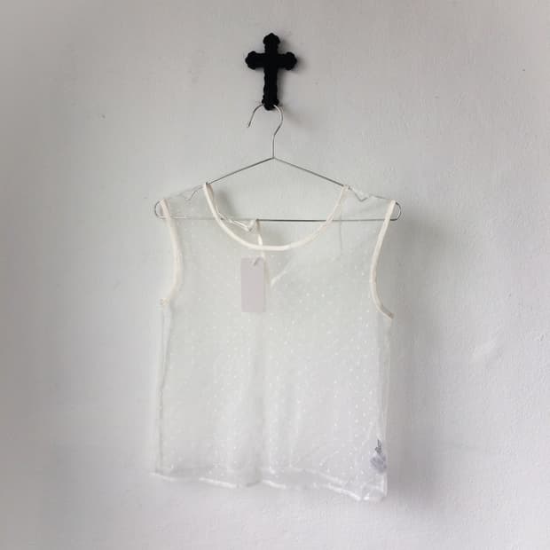 Dot pattern see through sleeveless