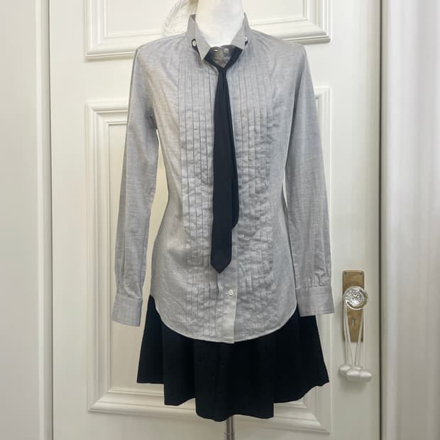 gray black tie point autumn shirt