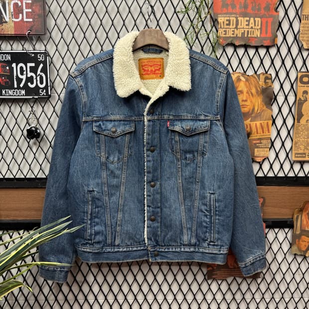 리바이스 타입 3 쉐르파 진청 데님 트러커 자켓