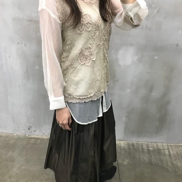 Vest*sheer shirt set