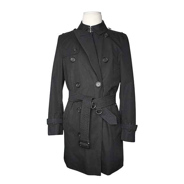 버버리 켄싱턴 블랙 벨티드 남성 트렌치코트 46