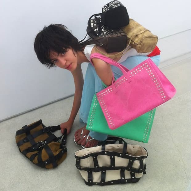 기마구아스 Midi Shopper 스터드 미디 쇼퍼백/핑크