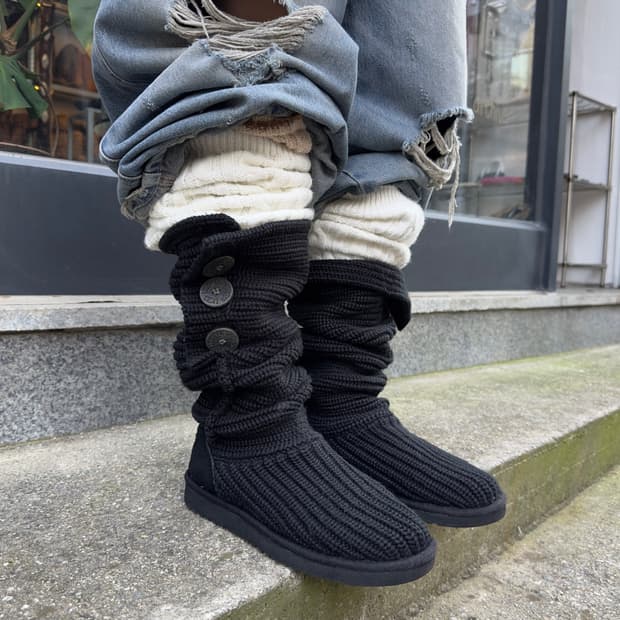 2000s Y2K 니트 카디 어그 부츠