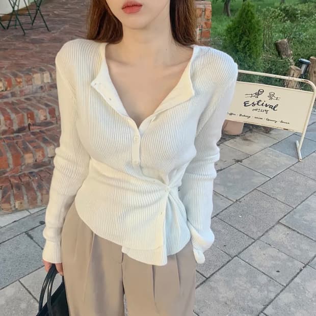 랩가디건 아이보리
