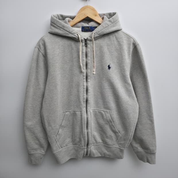 [L] 폴로 랄프로렌 그레이 후드집업 신형 큐알택