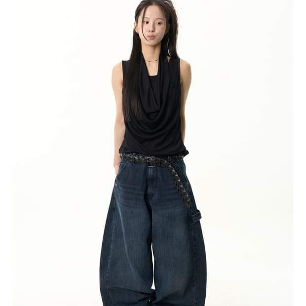 릿킴 REETKEEM LOOP CURVED JEANS