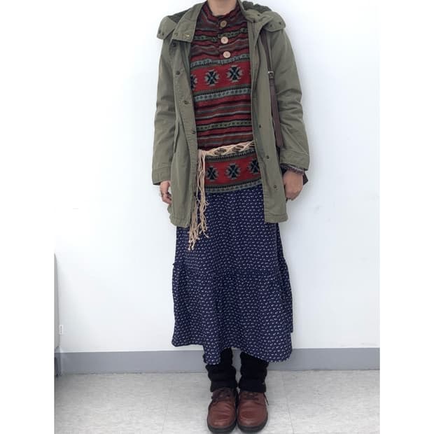 빈티지 블루 스커트