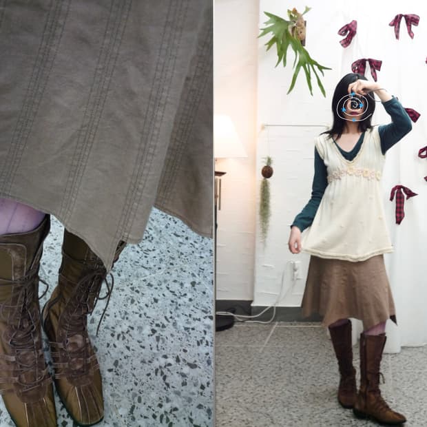 natural edge midi skirt