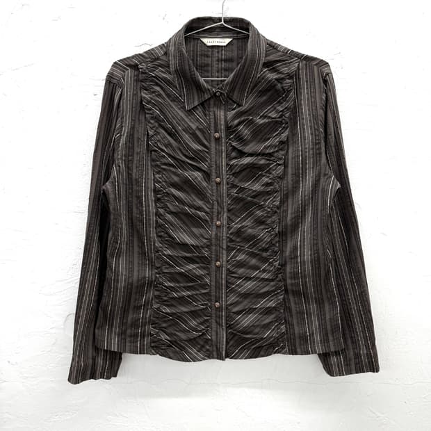 chartreuse 스트라이프 셔링 셔츠