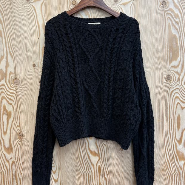 폴로 랄프로렌 데님앤서플라이 크롭 꽈배기니트