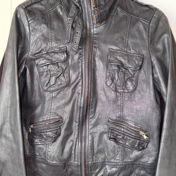 블랙 가죽자켓