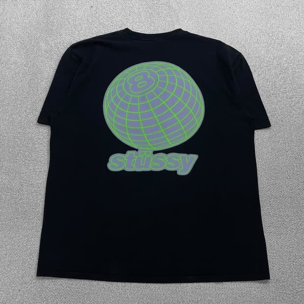 스투시 Stussy 8볼 그리드 반팔티 블랙