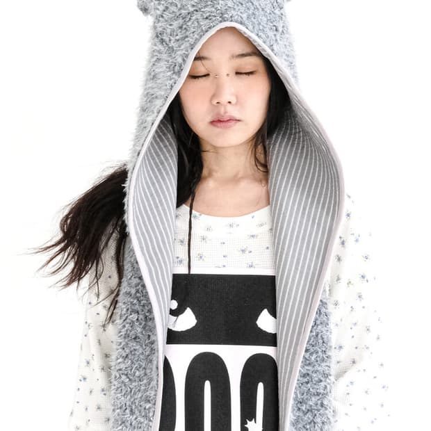 샵페어리 퍼리이어 후드머플러 아이보리