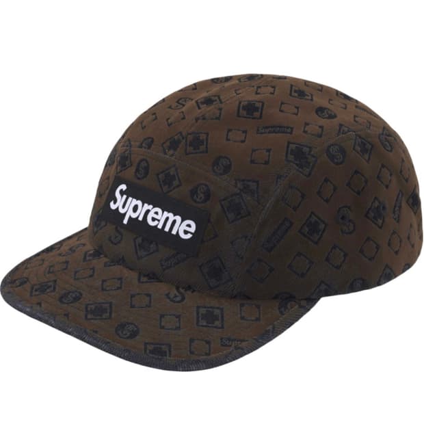 슈프림 Supreme 플록 데님 캠프캡 블랙