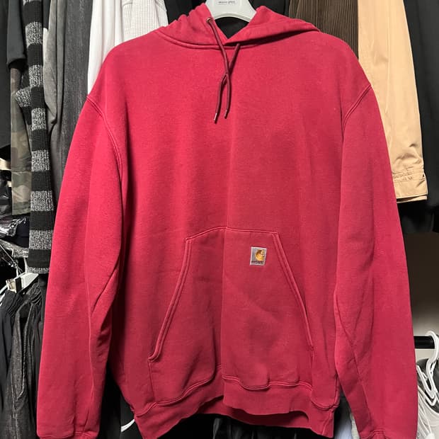 칼하트 기모 버건디 후드티