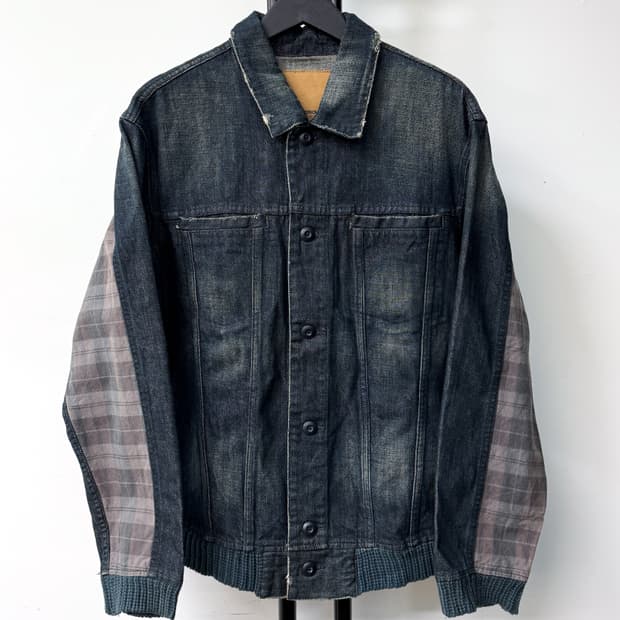 브루클린 오버올 데님 체크 도킹 자켓