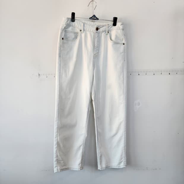 빈폴 화이트 데님 바지