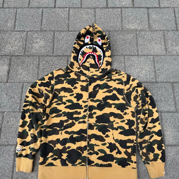 베이프 BAPE 샤크 후드 카모 XXL