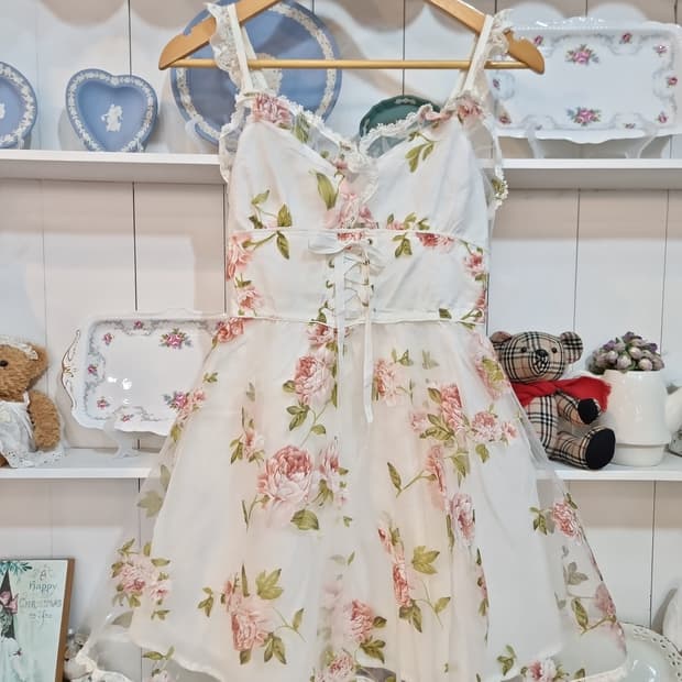 Liz Lisa(리즈리사) 로즈 플라워 쉬폰 원피스