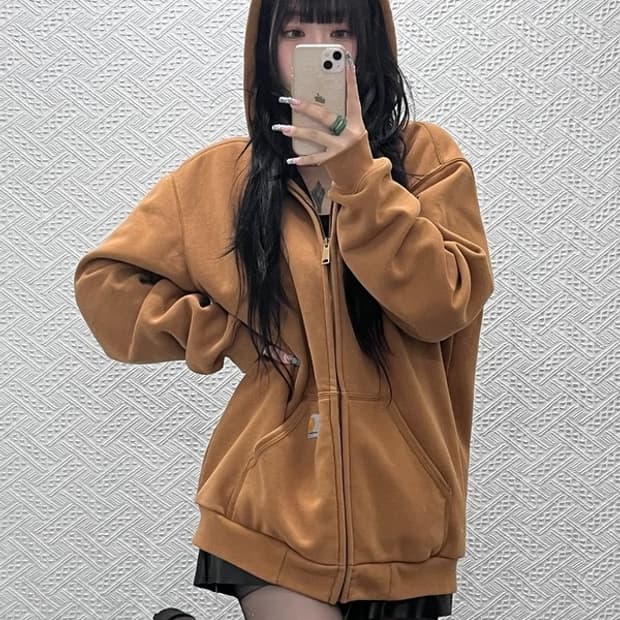 칼하트 빈티지 캐주얼 오버핏 레인디펜더 써멀 후드집업 M C12589
