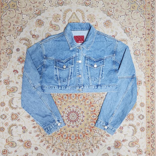 여성 크롭 데님 자켓 프리
