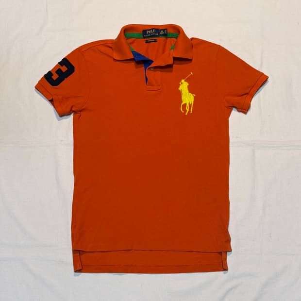 폴로 랄프로렌 빅포니 반팔 카라티 오렌지