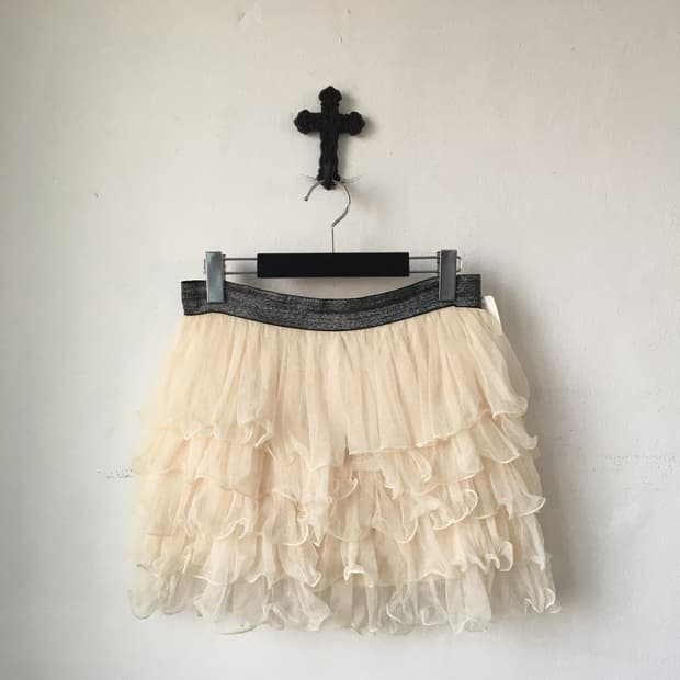 Ruffle sha layer mini skirt
