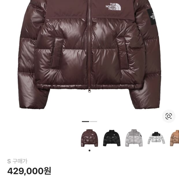 노스페이스 화이트 라벨 노벨티 눕시 다운 자켓 코코아 브라운