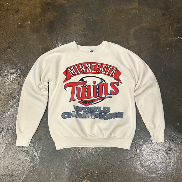 80s Fruit of the loom 미네소타 트윈스 스웻 맨투맨 M
